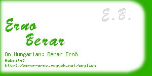 erno berar business card